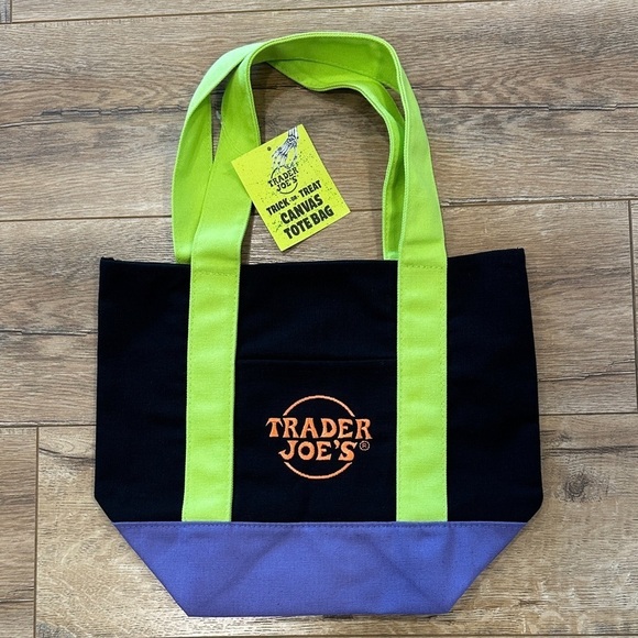 Trader Joe'S Other - Trader Joe's Black and Purple Canvas Tote Bag